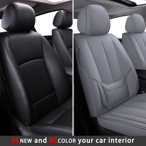 TOMIC Nephele Waterproof Faux Leather Auto Seat Cover (Protector) Full Set, Universal Car Accessories Fit for Most Sedans SUV Pick-up Truck(3 Color Options)