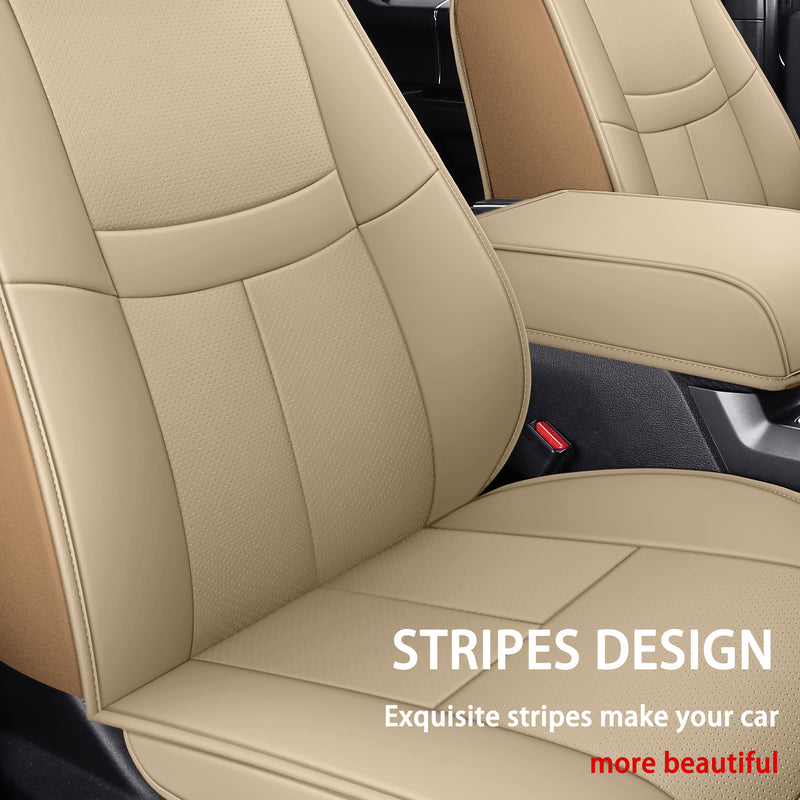 Car Seats with Elegant Stripes Design
Car seats featuring a beige main color with brown accents and an eye - catching stripes design. Keywords: striped car seats, beige automotive seats, seat design