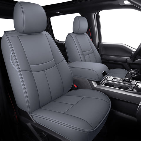 TOMIC Triton Waterproof Leather Truck Seat Cover (Front and Back Seat Full Set) Exclusively Fits for Ford F-150 2015-2021 & F-250 F-350 F-450 2017-2021 Raptor Style (4 Color Options)