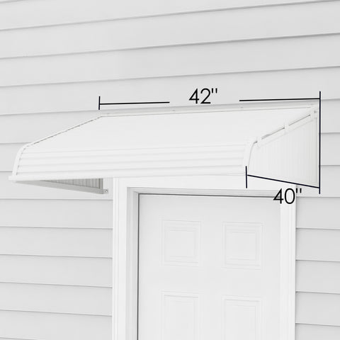 Kozyard Door/Window Awnings with 2 Integrated Side Panels Aluminum Frame Premium PVC Cover for Rain Snow Sunlight Protection for Door Entrance Windows Patio