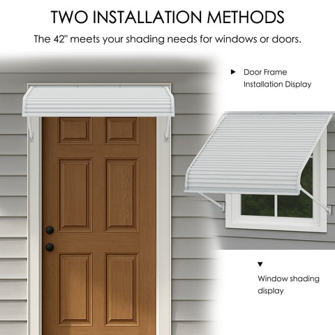 Kozyard Patio Awnings for Window Doors Canopy Durable Aluminum Frame Premium PVC Panel
