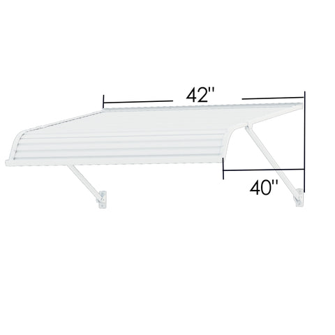 Kozyard Awning W42" x D40" Door/Window Awnings Adjustable Installation Angle, Durable Aluminum Frame, Premium PVC Cover for Rain Snow Sunlight Protection for Door Entrance Windows Patio
