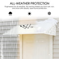 kozyard door window awning all-weather canopy, provides year-round protection from rain sun and snow with UV-blocking design and built-in water drainage, durable outdoor awning made of UV-resistant polycarbonate panel and reinforced aluminum frame