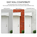 kozyard door window awning outdoor canopy, designed for wood brick and concrete walls, easy wall compatibility with included stainless steel screws and anchors, modern weather protection awning featuring UV-resistant polycarbonate panel and sturdy aluminum alloy frame