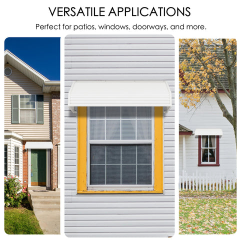 Kozyard Door/Window Awnings with 2 Integrated Side Panels Aluminum Frame Premium PVC Cover for Rain Snow Sunlight Protection for Door Entrance Windows Patio
