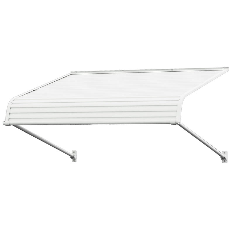 Kozyard Patio Awning 40''x48'' for window and door, durable aluminum frame with premium PVC panel, white canopy for rain, snow, and sunlight protection