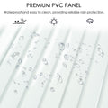 "Kozyard Patio Awning 40''x48'' premium PVC panel, waterproof and UV-resistant, white canopy with water droplets, easy to clean for reliable rain and sun protection.