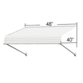 Kozyard Patio Awning 48'' wide x 40'' deep, white canopy with aluminum frame, durable PVC panel for window and door rain, snow, and sun protection