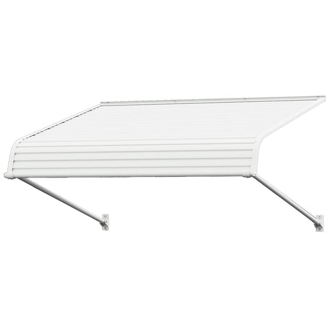 Kozyard 66x40 white door and window awning with durable aluminum frame and premium PVC panel, fixed-angle outdoor canopy for rain, snow, and UV protection