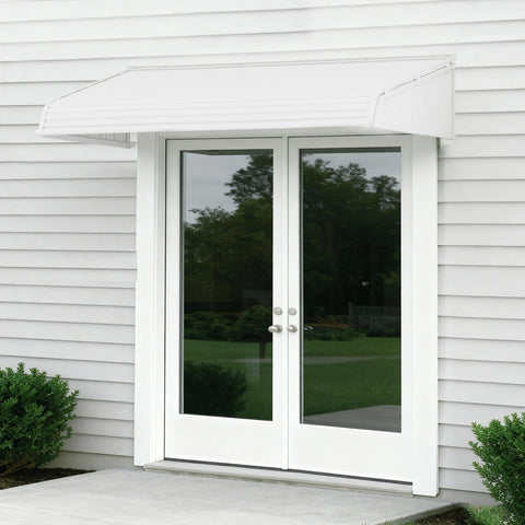 Kozyard Door/Window Awnings with 2 Integrated Side Panels Aluminum Frame Premium PVC Cover for Rain Snow Sunlight Protection for Door Entrance Windows Patio