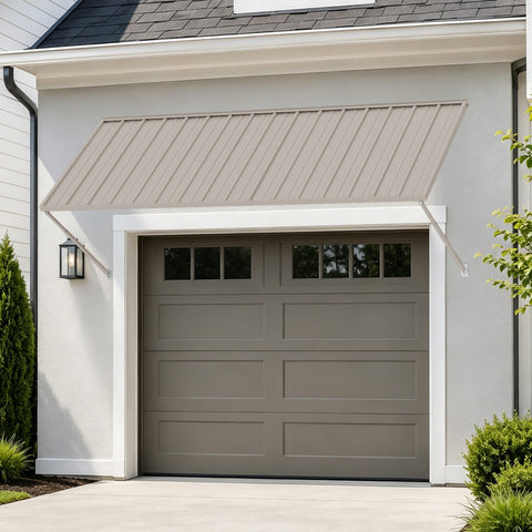 Kozyard Window Awning - Powder-Coated Iron Exterior Awning with 4-Level Adjustable Angles, All-Weather Protection (Rain/Sun/Snow) for Patio/Window, Stylish Outdoor Canopy Shelter
