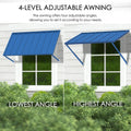 Kozyard 4-Level Adjustable Window Awning - Powder-Coated Iron Exterior Canopy (Lowest to Highest Angle Settings), Durable Outdoor Shelter for Windows/Patios
