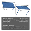 Kozyard Window Awning (42”x22 7/8”-31 3/8”) - Powder-Coated Iron Exterior Canopy (13 Sq Ft Sunshade), Includes Hardware/Tools for Outdoor Patio/Window Shelter
