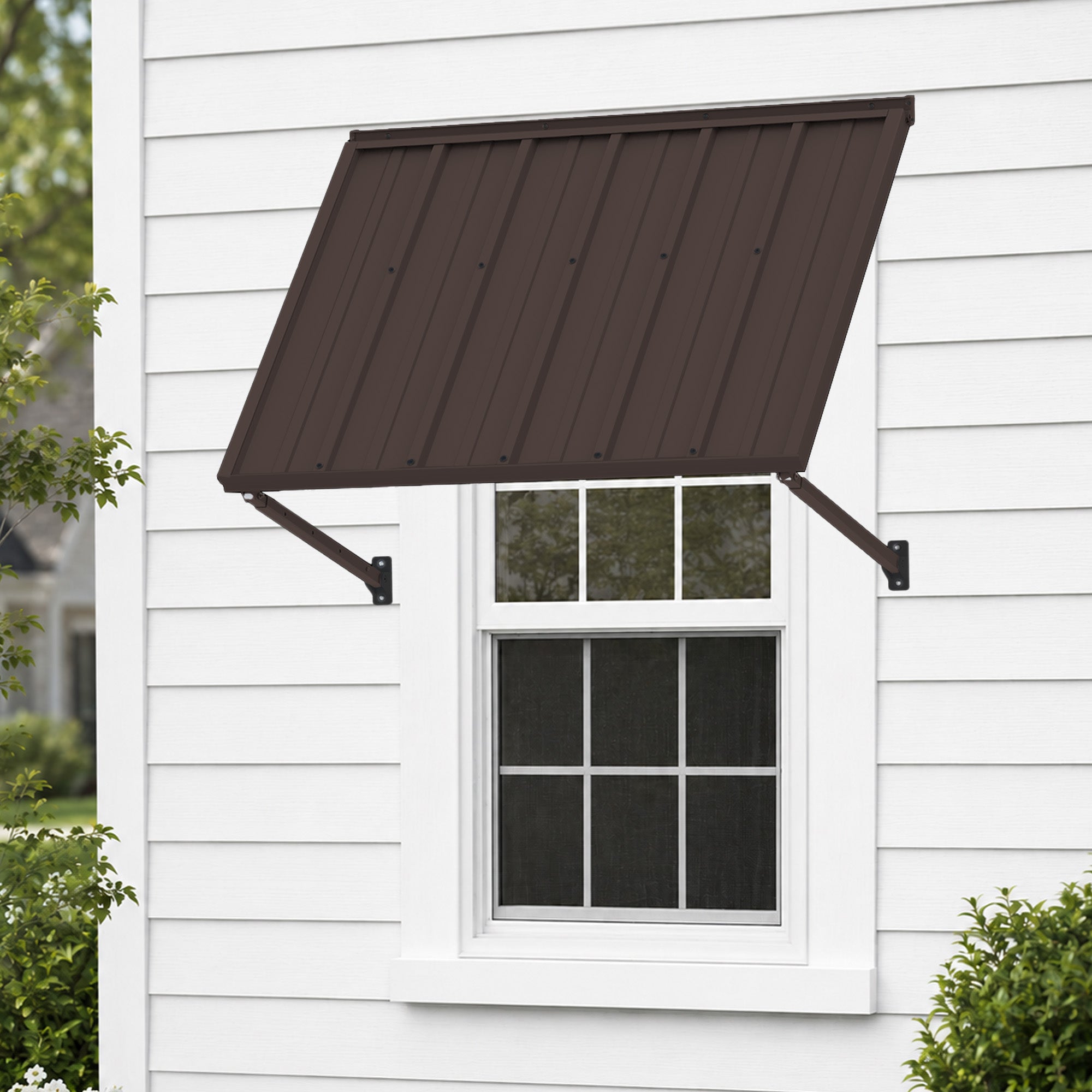 Kozyard Window Awning Aluminum Frame with Impact-Resistant PVC