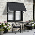 Kozyard Window Awning - Powder-Coated Iron Exterior Awning with 4-Level Adjustable Angles, All-Weather Protection (Rain/Sun/Snow) for Patio/Window, Stylish Outdoor Canopy Shelter
