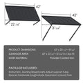 Kozyard Window Awning (42”x22 7/8”-31 3/8”) - Powder-Coated Iron Exterior Canopy (13 Sq Ft Sunshade), Includes Hardware/Tools for Outdoor Patio/Window Shelter
