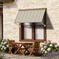 Kozyard Window Awning - Powder-Coated Iron Exterior Awning with 4-Level Adjustable Angles, All-Weather Protection (Rain/Sun/Snow) for Patio/Window, Stylish Outdoor Canopy Shelter
