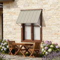 Kozyard Window Awning - Powder-Coated Iron Exterior Awning with 4-Level Adjustable Angles, All-Weather Protection (Rain/Sun/Snow) for Patio/Window, Stylish Outdoor Canopy Shelter
