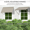 Kozyard 4-Level Adjustable Window Awning - Powder-Coated Iron Exterior Canopy (Lowest to Highest Angle Settings), Durable Outdoor Shelter for Windows/Patios
