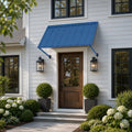Kozyard 55 Inch Outdoor Metal Awning for Front Door, Heavy Duty Iron Window Canopy Over Entrance, All Weather Exterior Door Overhang Rain Shield, Modern Residential Porch Sun Shade Cover with Sidelight, Elegant Siding House Facade Architectural Decor