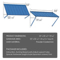 Kozyard Window Awning (55”x22 7/8”-31 3/8”) - Powder-Coated Iron Exterior Canopy (13 Sq Ft Sunshade), Includes Hardware/Tools for Outdoor Patio/Window Shelter
