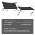 Kozyard Window Awning (55”x22 7/8”-31 3/8”) - Powder-Coated Iron Exterior Canopy (13 Sq Ft Sunshade), Includes Hardware/Tools for Outdoor Patio/Window Shelter
