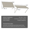 Kozyard Window Awning (55”x22 7/8”-31 3/8”) - Powder-Coated Iron Exterior Canopy (13 Sq Ft Sunshade), Includes Hardware/Tools for Outdoor Patio/Window Shelter
