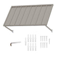 Kozyard 55 Inch Window Canopy Component Kit Isolated on White Background, Premium Powder Coated Iron Awning Panel with Support Arms, Complete Mounting Hardware Set Including Wall Anchors Screws and Allen Wrench