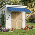 Kozyard Window Awning - Powder-Coated Iron Exterior Awning with 4-Level Adjustable Angles, All-Weather Protection (Rain/Sun/Snow) for Patio/Window, Stylish Outdoor Canopy Shelter
