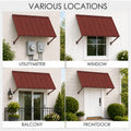 Kozyard metal awning offers versatile outdoor protection for residential and commercial applications including equipment covers, storefront facades, backyard doors, windows and garage entrances. The wall-mounted metal canopy provides practical shade and weather coverage while adding a clean architectural look to exterior spaces. Ideal as an equipment awning, commercial storefront awning, garage awning, backyard canopy, door awning, window awning, patio cover, rain shelter, entrance canopy and outdoor sun sh
