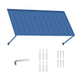 Kozyard Blue Metal Door Window Awning Canopy Kit Included Allen Wrench Stainless Steel Screws Wall Anchors Heavy Duty Wall Mounted Canopy Shelter DIY Easy Installation Hardware