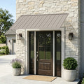 kozyard metal door awning, light gray color, rust-resistant sunshade canopy for front door window porch residential outdoor
