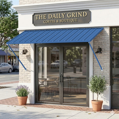 Kozyard Adjustable Window Awning – 4-Level Angle Adjustment, Powder-Coated Iron Door Canopy, All-Weather Rain, Snow & UV Protection