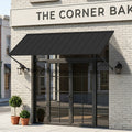 kozyard commercial metal awning, black color, durable waterproof sunshade canopy for bakery café storefront window door
