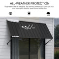 Kozyard all weather protection metal door awning uv blocking sun shade snow load shelter rain cover year round outdoor window canopy heavy duty powder coated iron frame wall mounted porch awning for patio door and sliding door