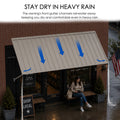 Kozyard Waterproof Metal Wall Mount Awning Rain Drainage Feature, Front Gutter Channel Design Fixed Iron Canopy, Heavy Duty Commercial Storefront Door Awning, Rainwater Diversion Solid Metal Roof Awning, Outdoor Weather Resistant Sun Rain Shelter for Shop Window, Entrance Patio Canopy