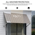 Kozyard All-Weather Protection Metal Fixed Awning, UV Rain Snow Resistant Powder Coated Iron Wall Mount Canopy, Heavy Duty Outdoor Window Door Sunshade Shelter, Anti-Rust Solid Metal Roof Awning for Home Patio, Garage, Commercial Storefront All Season Use
