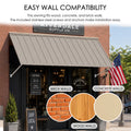 Kozyard Easy Install Metal Commercial Door Awning, Compatible with Brick, Wood, Concrete Walls, Wall Mount Powder Coated Iron Fixed Canopy, Hardware Included Heavy Duty Outdoor Sun Rain Shelter, Decorative Storefront Window Awning for Residential & Commercial Buildings
