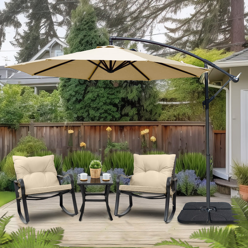 Kozyard 10' Large Outdoor Patio Umbrella, Offset Cantilever Hanging Market Style  without Base Included, Ideal for Balcony, Patio Table, Garden Terrace (3 Color Options)