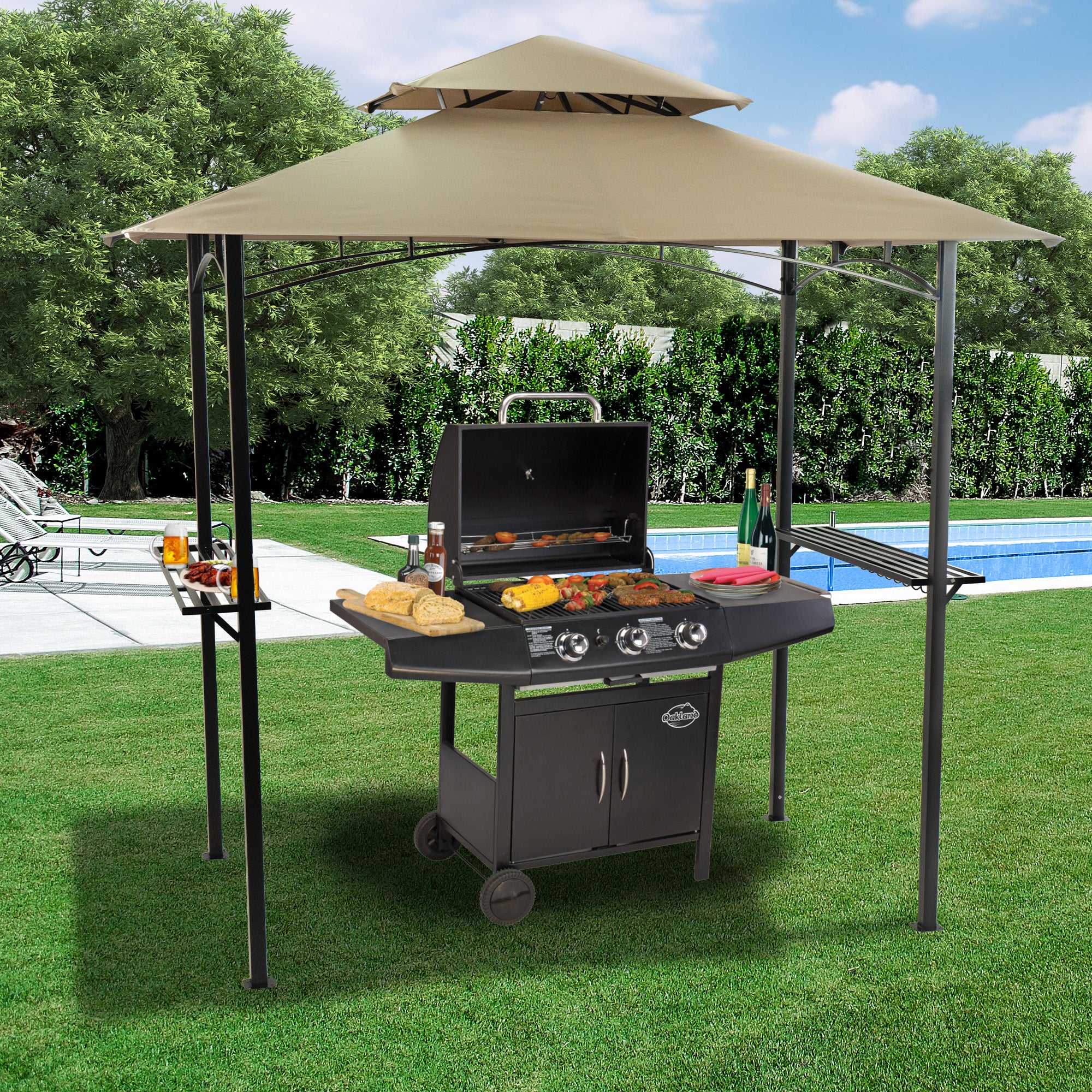 Kozyard Andra Soft Top BBQ Canopy - 8'X5' Outdoor Grill