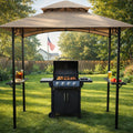 Kozyard Dual-Tier BBQ Canopy – Vented double-tier roof, UV-protective & water-resistant fabric, sturdy steel frame, ideal for outdoor grilling with smoke ventilation
