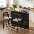 Kozyard Kitchen Bar Table – Compact design, high-quality wood & metal, slatted front, pairs with bar stools, ideal for kitchen & small spaces
