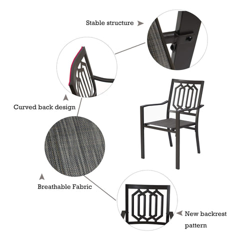 Kozyard Villa Outdoor Patio Dining Chair Textilence Chair