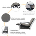 An infographic showcasing a beige - colored outdoor reclining chair. It highlights features such as a fantastic extender, modern design with stylish armrests, soft and thick washable cushions for comfort, and a heavy - duty powder - coated steel frame for rust and weather resistance. Ideal for beach, yard, porch, or poolside use. Beige Outdoor Reclining Chair: Comfort and Durability Features. beige outdoor reclining chair, washable cushions, heavy - duty steel frame, outdoor relaxation, rust - resistant