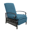A blue-colored outdoor reclining chair with cushioned seating and backrest. The chair features dark-colored armrests and legs, providing a comfortable and stylish seating option for outdoor spaces.
Blue Outdoor Reclining Chair for Comfortable Relaxation.
blue outdoor reclining chair, cushioned seating, dark armrests, patio furniture, outdoor comfort