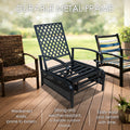 Kozyard durable metal frame outdoor recliner, weather-resistant and sturdy compared to wicker and wooden alternatives, lattice design, ideal for long-lasting outdoor use
