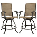 Kozyard outdoor swivel bar chairs with breathable textilene fabric and rust-resistant metal frame for patio use