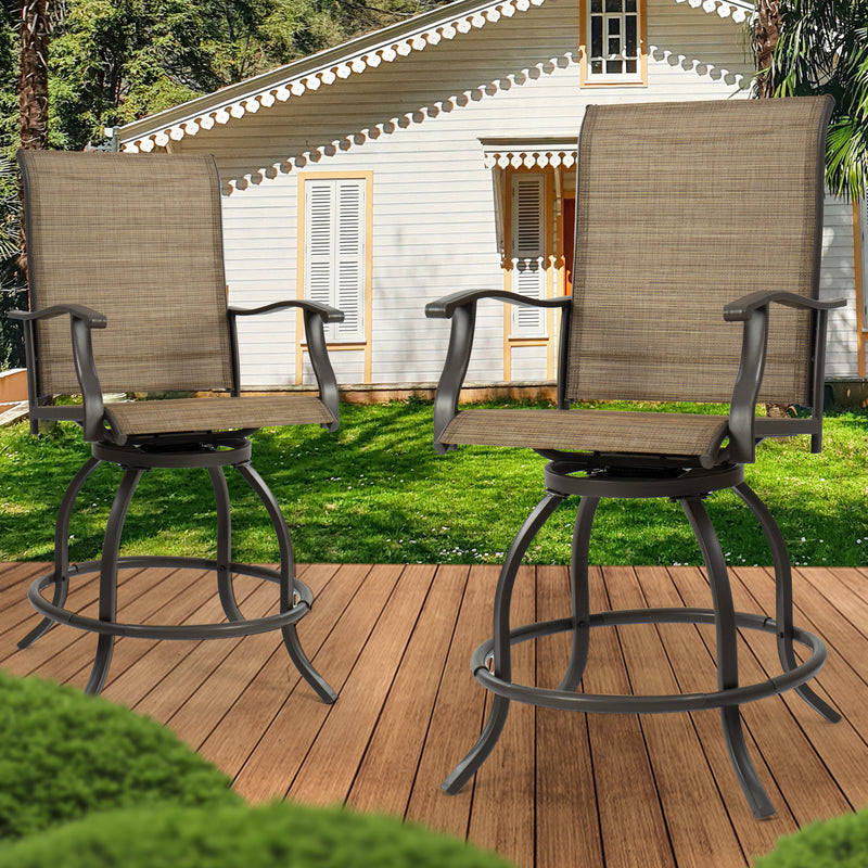 KOZYARD Swivel Outdoor Chairs - Patio Setup
A patio setup featuring KOZYARD swivel outdoor chairs with mesh seating, set against a backdrop of a house and greenery. Ideal for outdoor relaxation. Keywords: KOZYARD, swivel outdoor chairs, mesh seating, patio setup