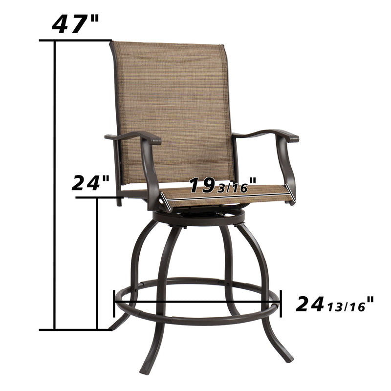 Kozyard Isabella High Swivel Bar Stools/Chair Set for Home Patio, Back Yard, Cafes, Bistro, Restaurants and Chic Bars (5 Options)