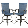 Kozyard outdoor swivel bar chairs with breathable textilene fabric and rust-resistant metal frame for patio use